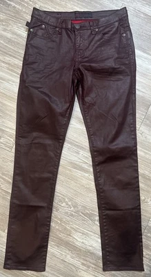 ROCK & REPUBLIC BERLIN Mujer Imitación Cuero TALLA 12 M Rojo Algodón Spandex tiro medio Foto 1 de 4