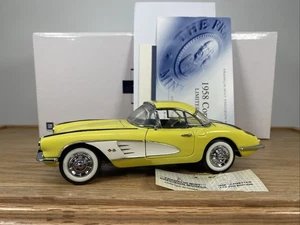 Chevrolet Corvette Roadster 1958 1/24 Franklin como nuevo amarillo ¡500 piezas S11E507! - Imagen 1 de 18