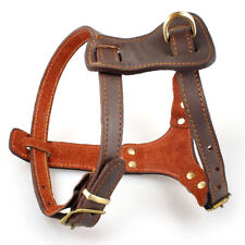 Genuine Leather No Pull Dog Harness Heavy Duty Adjustable for Medium Large Pets