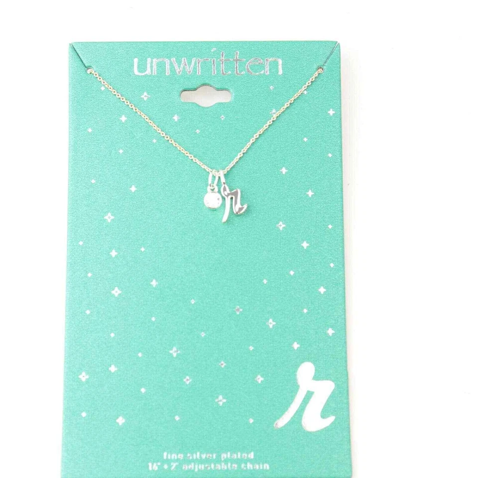 Unwritten Necklace Fine Silver Plated Adjustable Chain Imitation Diamond