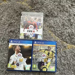 PS3/4 Lot FIFA Games x3 Ronaldo Edition 18,Deluxe Edition 17 ,& Fifa 10 - Picture 1 of 3