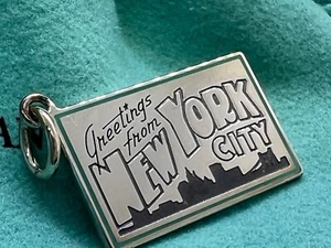 Tiffany & Co. New York Post Card Charm for bracelet or Necklace Sterling 925  - Picture 1 of 5