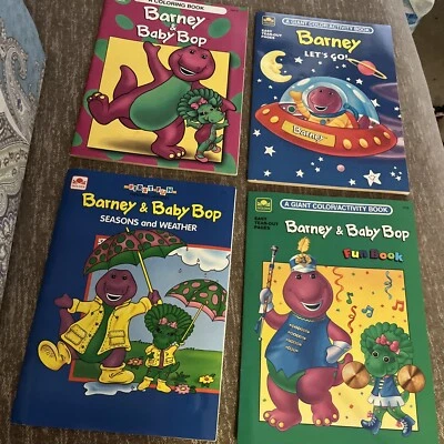3 NEW 1 Used Vintage Golden Books Coloring Book Barney - Image 1 of 3