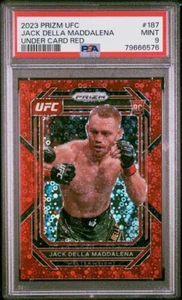 2023 Panini Prizm UFC Rookie /99 Red Disco #187 Jack Della Maddalena RC SP PSA 9 - Picture 1 of 4