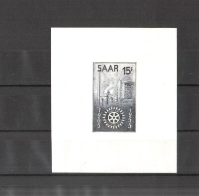 SAAR 1955 - Rotary Int  50 th Anniv - Scott# 254P- 15 f - Imperf Gummed Sheet ** - Image 1 of 2