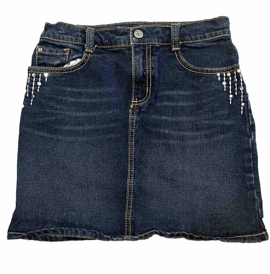 Falda Jean Gymboree Niñas Azul Oscuro Denim Embellecida Cintura Ajustable Talla 12 Foto 1 de 4