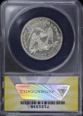 1849 O 50c Seated Liberty Half Dollar ANACS AU 58 Details | About Uncirculated - Image 1 of 4