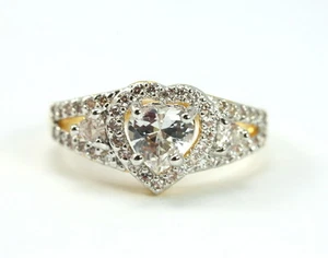 Lovely CZ RING Size 5.75 Friendship Love 22K 24K Gold gp Thai Jewelry GT2 - Picture 1 of 6