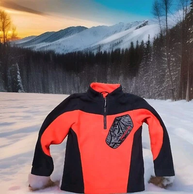 OBERMEYER BOLSILLO POLAR TOP para NIÑO PEQUEÑO talla Mediana ROJO Y NEGRO LINDO Foto 1 de 4