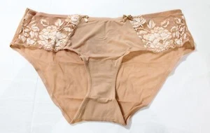 Adore Me Women's Mid Rise Lace Chelsi Hipster Panty ZG3 Café Au Lait Large NWT - Picture 1 of 4