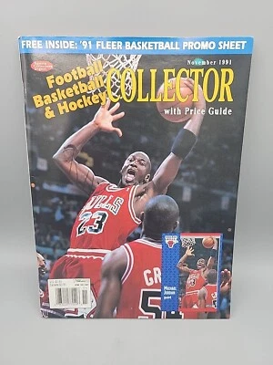 Michael Jordan November 1991 SCD Card Price Guide Monthly w/ Insert Uncut Cards - Image 1 of 4