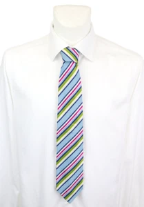 ETRO Tie Men's 148 X 9.5 CM Silk Cotton Striped Tied Formal - Picture 1 of 9