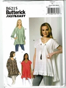 Butterick # B6215 Tops W/Variations Patterns Sz Xsm-Med or Lrg-Xxl UC - Picture 1 of 3