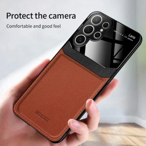 For Samsung Galaxy S25 Ultra, Hybrid Leather Soft TPU Protector Lens Cover Case - Picture 1 of 15