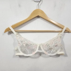 Fantasie Sheer Floral Lace Balconette Underwire Bra 220511 Ivory Nylon Women 36B - Picture 1 of 21