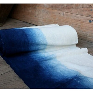 Hand Woven Ancient loom woven fabric indigo blue dyed yarn natural plant dyed - Picture 1 of 6