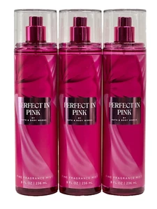 NEW 3 PERFECT IN PINK BATH & BODY WORKS FINE FRAGRANCE MIST BODY SPRAY 8 FL OZ - Picture 1 of 4