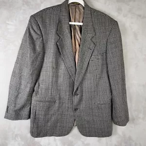 Abrigo deportivo Nino Cerruti para hombre 36R gris a cuadros 2 botones delantero pecho único EE. UU. - Imagen 1 de 16