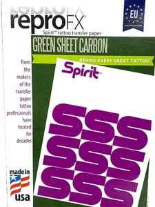 50x papel de colchón de la UE SPIRIT GREEN boceto a mano A4 PLANTILLA DE TATUAJE - INKgrafiX® DE - Imagen 1 de 2
