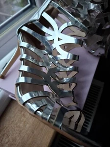 NEW** Metallic Silver gladiator heel sandals size 40 - Picture 1 of 4