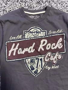 Hard Rock Cafe Key West Small Brown Love All Serve All Frayed Patch T-Shirt. NWT - Picture 1 of 6