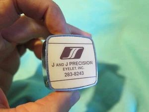 USA vintage advertising tape measure ruler J & J Precision Eyelet Thomaston CT - Picture 1 of 10