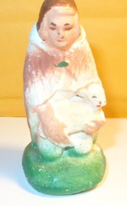 VECCHIA STATUINA PASTORE PRESEPE PRESEPE VINTAGE COMPOSITA POSSIBILMENTE GESSO - Foto 1 di 5