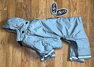BUSTER Aqua Outdoor Dog Coat Jacket Outfit Gray Hooded Size S/M NEW - Picture 1 of 4