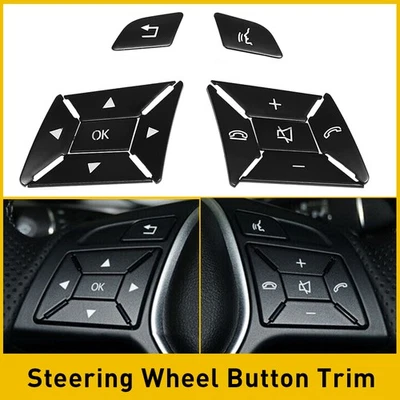 Cubierta de botón de ajuste de volante negra para Mercedes Benz E300 E400 E350 2012-16 Foto 1 de 4