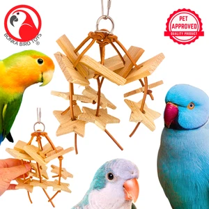 Bonka Vogel Spielzeug 1149 Wald Galaxie Holz Leder Kau Ziehen Ziehen Papageienkäfig Spielzeug - Bild 1 von 7