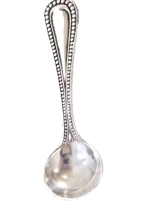 Cuchara de sal patrón Plymouth plata esterlina borde con cuentas Watson Mechanics Manufac Foto 1 de 4