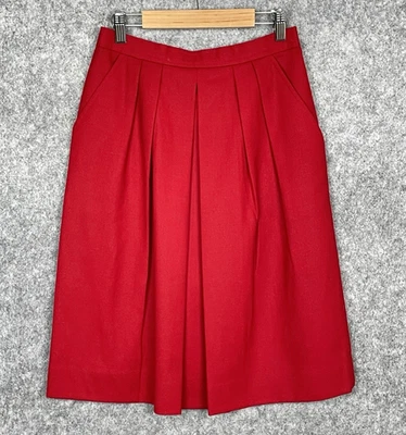 Falda vintage Evan Picone preppy plisada 100 % lana talla 6P midi carrera academia Foto 1 de 4