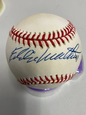ATLANTA BRAVES EDDIE MATHEWS SIGNED NATIONAL  LEAGUE BASEBALL JSA  CH34600 CASE - Image 1 of 4
