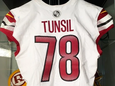 Laremy Tunsil Washington Commanders Game Worn Jersey vs. Chargers Oct 5, 2025 - Image 1 of 4