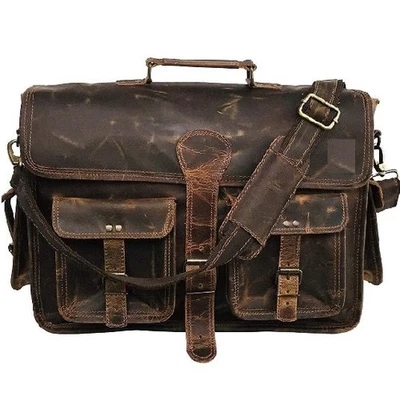 Мужская сумка-мессенджер из натуральной кожи 16 дюймов/18 дюймов — портфель для ноутбука + бесплатный журнал - Изображение 1 из 4