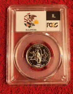 2003 s silver proof Illinois statehood quarter PCGS PR 69 DCAM (flag label) - Picture 1 of 2