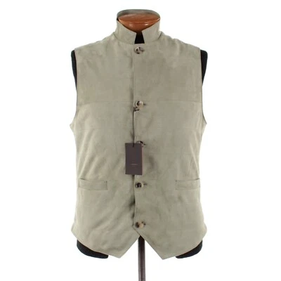 Rifugio NWT Vest / Bodywarmer Size 50 (Medium US) In Light Green Suede Handmade - Image 1 of 4