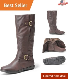 Women's Stylish Faux Fur-Lined Wide Calf Knee High Boots – Comfort Meets Fashion - Picture 1 of 9