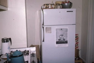 Vintage 1970s Kitchen Interior Refrigerator Stove Original 1976 Photo Slide - Picture 1 of 1