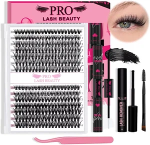 PRO DIY Lash Extension Kit 280Pcs Lash Clusters Kit Eyelash Extension Kit with L - Picture 1 of 12