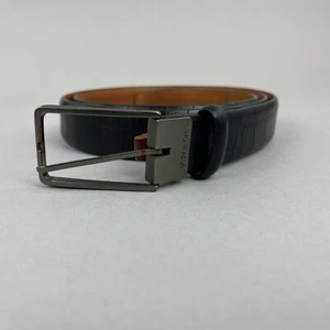 Calvin Klein CK Black Croc Leather Formal Dress Belt Size 90/36 41" Long Length - Picture 1 of 13