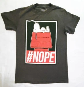 Snoopy #NOPE Gray T-Shirt Adult Small Peanuts Tee Shirt Red Baron Woodstock  - Picture 1 of 2