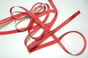 CHANEL Ltd Edition Red & Gold Gift Wrapping Ribbon  2 yards Crafts - Picture 1 of 5