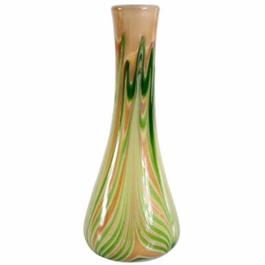 Jarrón de cogollo de vidrio con carcasa estilo Art Nouveau vintage - Imagen 1 de 12