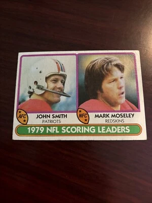 1980 Topps 1979 Scoring Leaders - John Smith Mark Moseley Patriots Redskins - Image 1 of 2