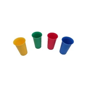 Vintage Tupperware Tumblers 10.5 oz Lot of 4 Primary Colors 2874A Cups NO lids. - Picture 1 of 10