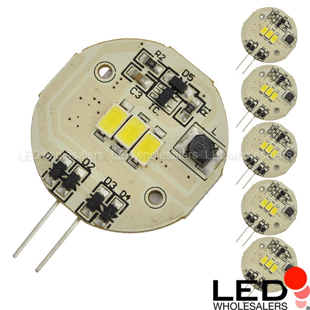 G4 Base Side-Pin Disc Type 1W LED Bulb with 3xSMD5630 12V AC/DC - Image 1 of 1