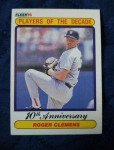 1990 Fleer Baseball # 627 10th Anniversary Roger Clemens - Boston Red Sox  - Picture 1 of 2