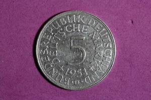 1951 D Germany 5 Mark Silver Coin #M22050 - Picture 1 of 2