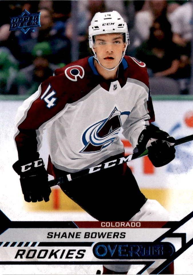 2020-21 Upper Deck Overtime #104 Shane Bowers Blue Foil Colorado Avalanche - Image 1 of 2